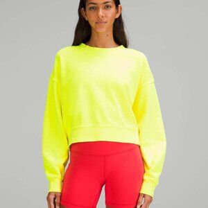 *NEW Lululemon Women's Perfectly Oversized Cropped Crew Sweatshirt - Yellow